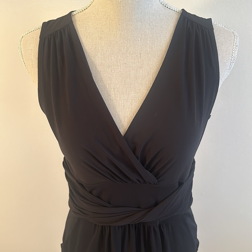 New Ann Taylor Loft Black Dress Womens Sheath V-Neck Sleeveless Zip Sz 6 NWT